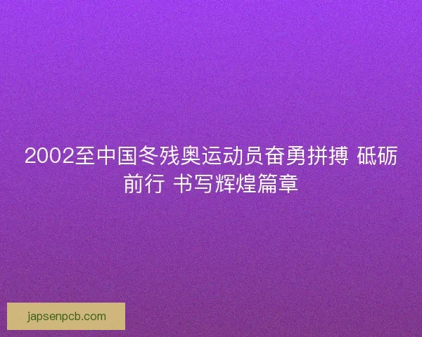 2002至中国冬残奥运动员奋勇拼搏 砥砺前行 书写辉煌篇章